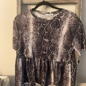 Zara snake skin top
